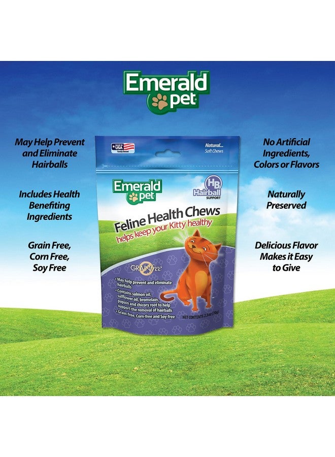 Emerald Pet Feline Health Chews Hairball Support - Natural Grain Free Feline Hairball Control Chews - Hairball Control Cat Supplements for Hairball Prevention and Elimination - Made in USA, 2.5 oz - Image 4