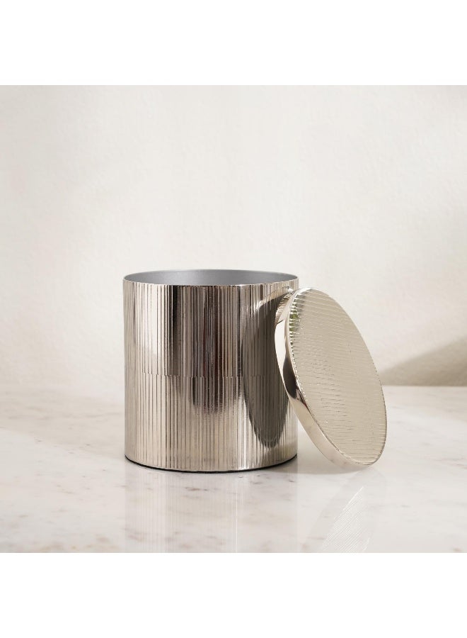 Pan Home Meteor Metal Cotton Jar Dia9x10cm - Silver - Image 4