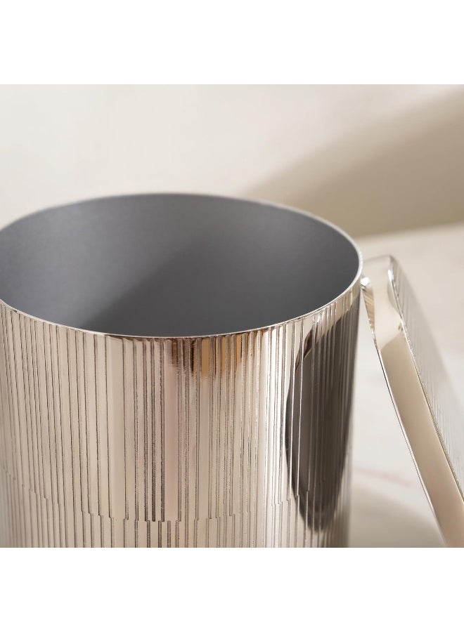 Pan Home Meteor Metal Cotton Jar Dia9x10cm - Silver - Image 3