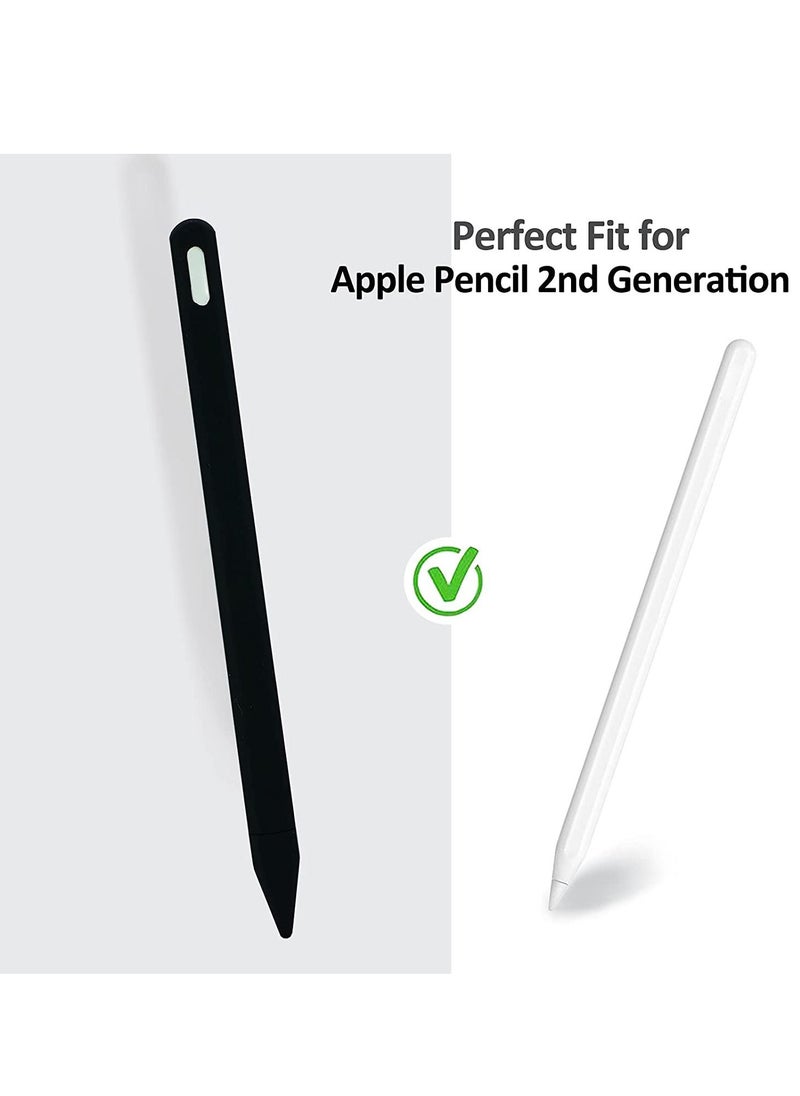 Generic - Silicone Case Sleeve Cover for Apple Pencil 2nd Generation iPad Pro 11 12.9 inch Protective Skin Holder Grip and Tip Cap Accessories - Image 1