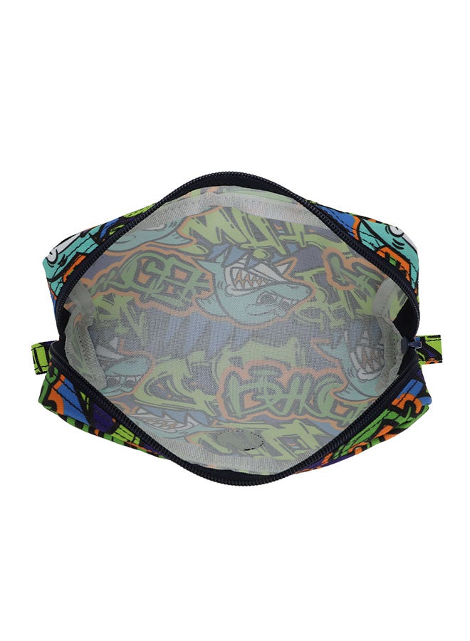 CUBS Shark Print Waterproof pencil case pouch with zip closure - Image 3