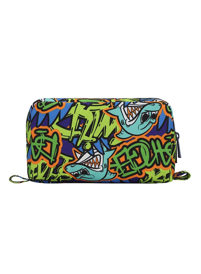 CUBS Shark Print Waterproof pencil case pouch with zip closure - Image 2