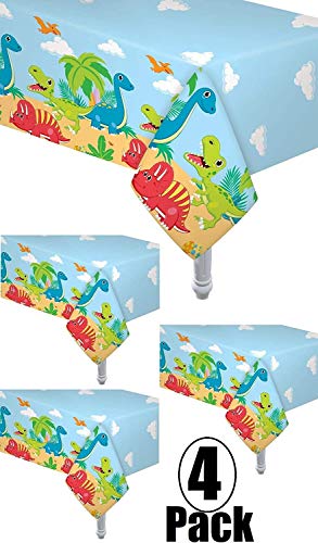 Oojami طقم أوجامي 4 من أغطية الطاولات لعيد ميلاد الديناصورات بحجم: 54" × 108" موضوع الديناصورات للأطفال - Image 4