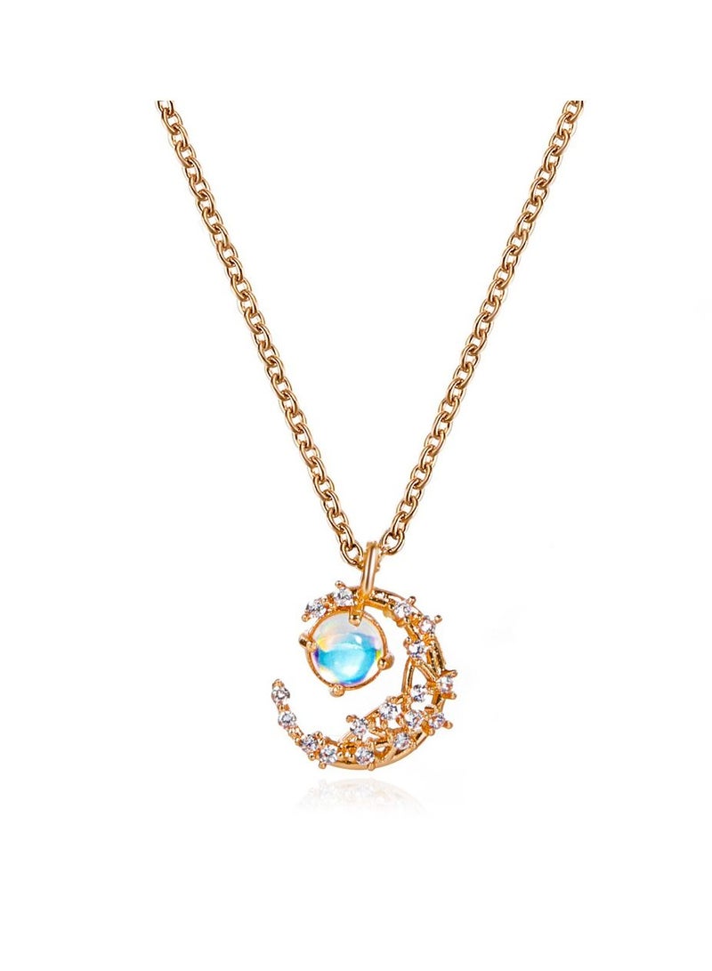 ساتينور قلادة معدنية من عنصر القمر باللون الذهبي - Image 1