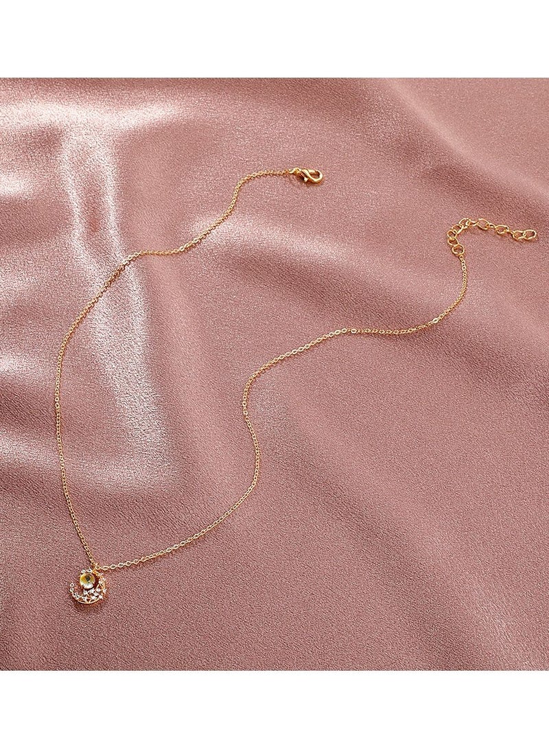 ساتينور قلادة معدنية من عنصر القمر باللون الذهبي - Image 2