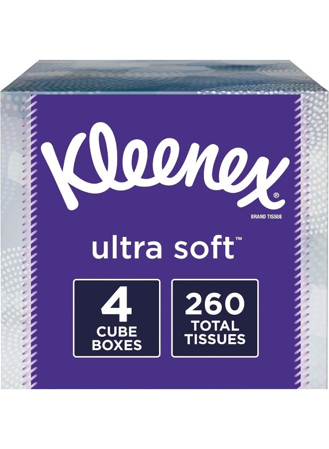 Kleenex Kleenex Ultra Soft Facial Tissues, 65 Count (Pack of 4) (260 Total Tissues)  - Image 1