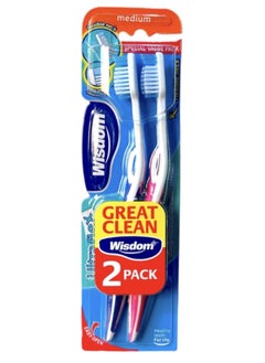 WISDOM Multicolour Ultra Flex ToothBrush Medium 2 Pieces 