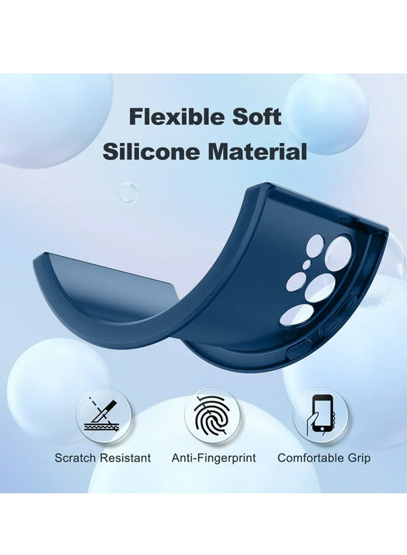 Wtech Soft Liquid Silicone Case Cover For Samsung Galaxy S24 Ultra 5G 2024 Navy Blue - Image 4