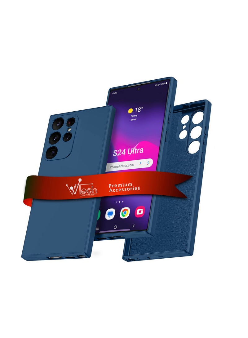 Wtech Soft Liquid Silicone Case Cover For Samsung Galaxy S24 Ultra 5G 2024 Navy Blue - Image 1