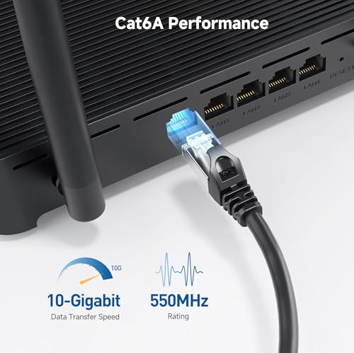 Cable Matters 10Gbps Snagless Shielded Cat 6A Ethernet Cable - 30ft, Cat 6A Cable, Cat6A Cord, Ethernet Cord, Black - Image 3