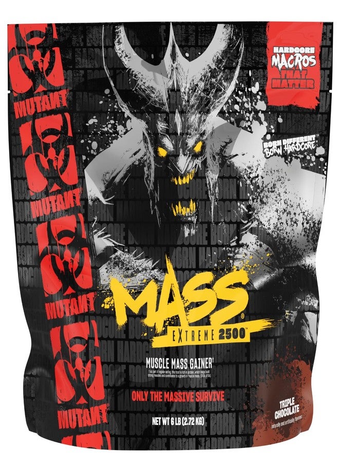 Mutant Mass Extreme Gainer, Whey Protein Powder, Triple Chocolate, 6 lbs - Image 1