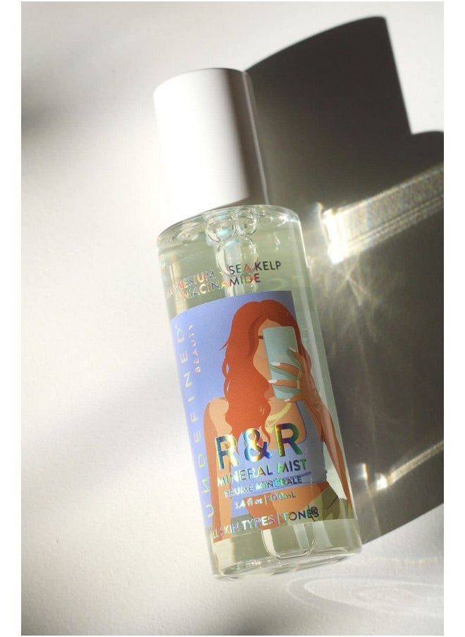Undefined Beauty R&R Mineral Mist Liquid Hydrator Infused With Niacinamide Sea Kelp Tremella Mushroom Fine Mist 3.4Oz  - Image 4
