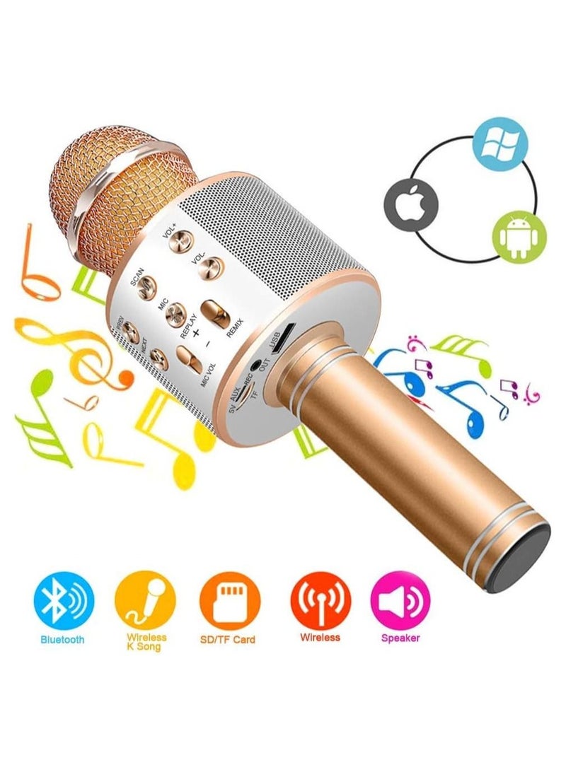 Wireless Bluetooth Karaoke Microphone Machine,Portable Handheld Karaoke Bluetooth Handheld Karaoke Speaker Player Machine for Kids Adults Home KTV Party for Android/Iphone/Ipad/Pc Girl Boy - Image 5