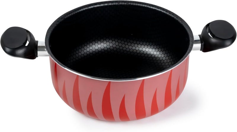 SENSTAN Flame Design Non-Stick Casserole with Lid and, Stew Pot Suitable for Gas, Electric, Induction, and Ceramic Stove Dutch Oven - 22cm - Image 2
