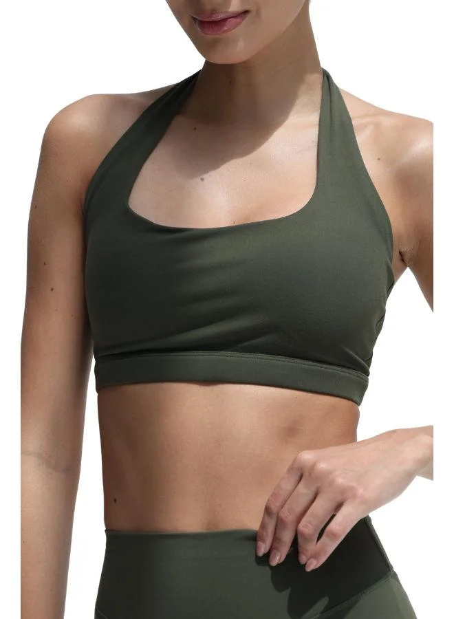 موهوكي موهوكي حمالة صدر رياضية Active Halterneck Bra - أخضر زيتوني