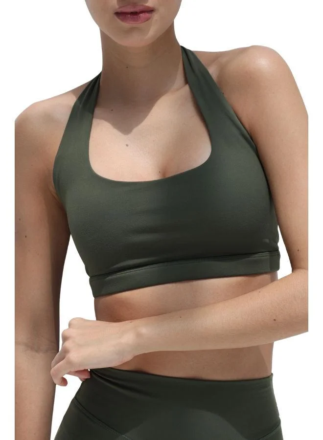 موهوكي موهوكي حمالة صدر رياضية Active Halterneck Bra - أخضر زيتوني