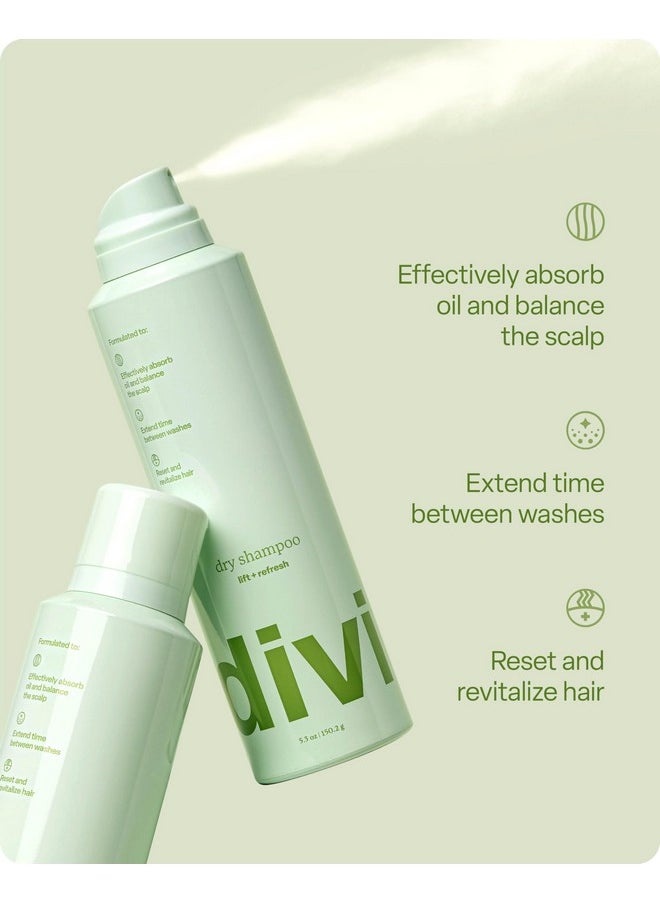 DiVi - divi Dry Shampoo Spray for Women - Formulated to Absorb Oil, Balance the Scalp and Extend Time Between Washes - Free of Benzene, Butane, Propane and Talc, 5.3oz (1 Pack) - Image 1