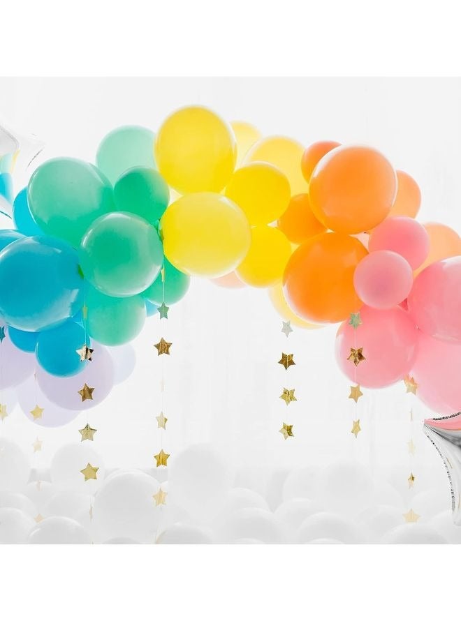 100 بالون نيون فائق الإضاءة بالأشعة فوق البنفسجية UV - بالونات لاتكس سميكة متعددة الألوان تتوهج في الظلام وتتفاعل مع الضوء الأسود | مستلزمات مثالية لحفلات النيون المتوهجة وأعياد الميلاد وديكورات الزفاف والحفلات المضيئة | مزيج قوس قزح فاخر لتأثير بصري مبهر - Image 4