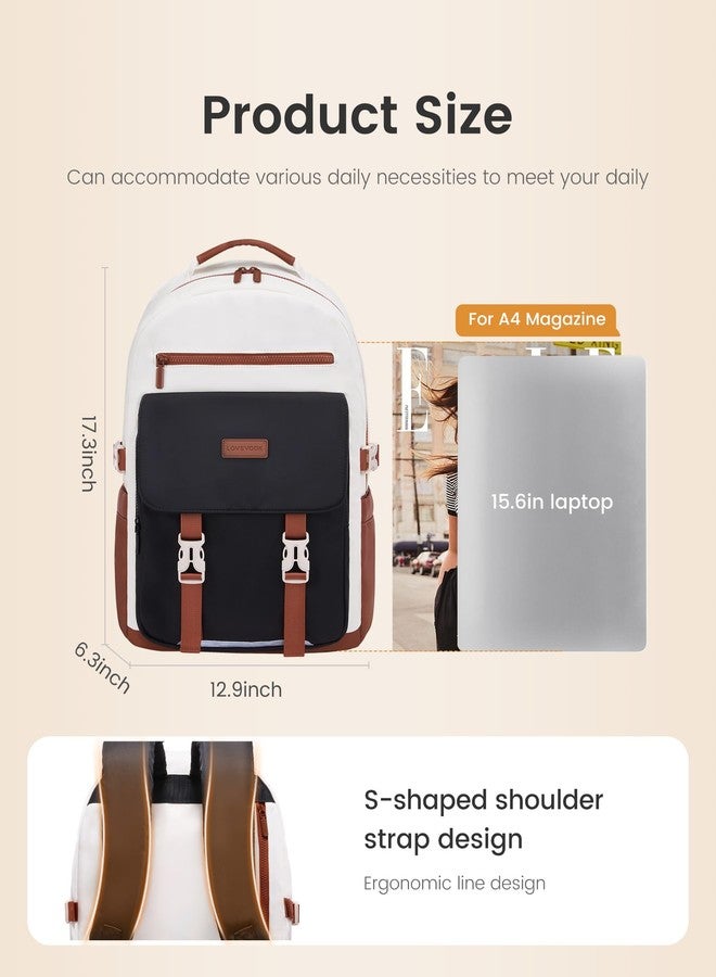 LOVEVOOK School Backpack for Teen Girls，Casual School Backpack 14-18 Teenage 15.6 Inch Laptop Bookbag, Cute Big Student Laptop Backpack for College Women Middle High School Travel Daypack - Image 5