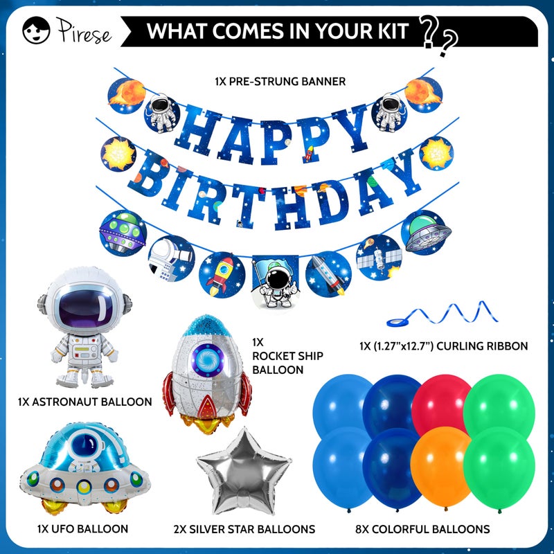 Pirese Space Birthday Decorations, Space Birthday Banner, Space Party Decorations | Astronaut Birthday Decorations | Galaxy Birthday Party Decorations | Outer Space Birthday Banner | Outer Space Party - Image 2