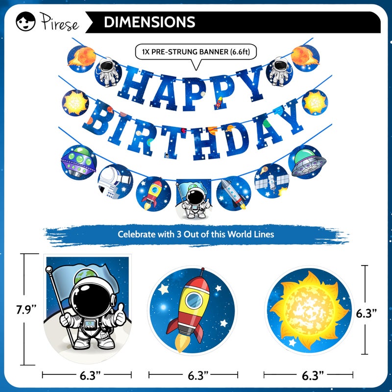Pirese Space Birthday Decorations, Space Birthday Banner, Space Party Decorations | Astronaut Birthday Decorations | Galaxy Birthday Party Decorations | Outer Space Birthday Banner | Outer Space Party - Image 3