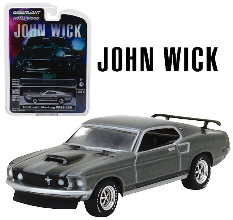 Greenlight 1/64 Hollywood Series 18 John Wick Movie (2014) 1969 Ford Mustang Boss 429 Die Cast Vehicle - Image 1