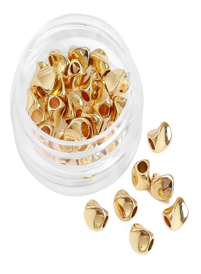 BEADIA 14K Gold Plated Twisted Spacer Beads 4x5mm 30pcs for Jewelry Making Findings Non Tarnish - Image 1