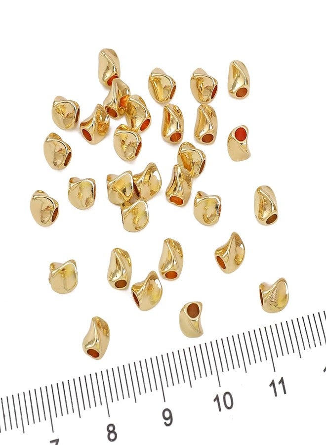 BEADIA 14K Gold Plated Twisted Spacer Beads 4x5mm 30pcs for Jewelry Making Findings Non Tarnish - Image 3
