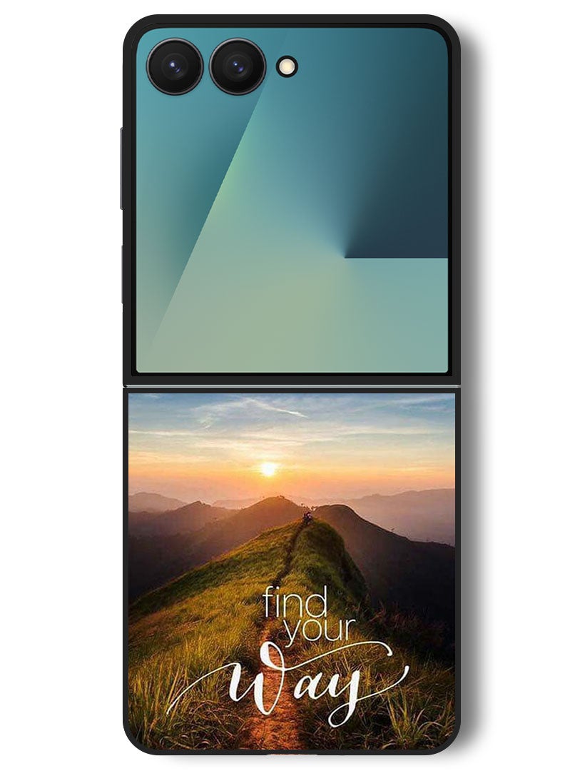 Theodor Case Compatible with Samsung Galaxy Z Flip 7 - 6.9 Inch Protection Shockproof Bumper Cover Find Your Way - Image 1