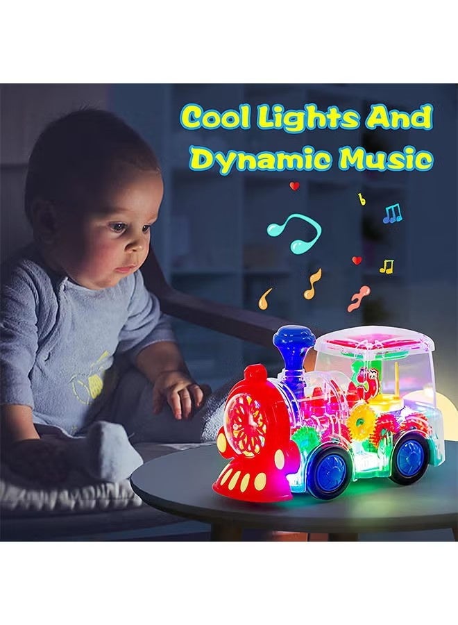 كيوومي ألعاب الأطفال مناسبة للأولاد والبنات الذين تتراوح أعمارهم بين 6 إلى 12 شهرًا، ألعاب القطار الكهربائي ذات الإضاءة الرائعة والمؤثرات الصوتية مثالية لهدايا عيد ميلاد الأطفال - Image 4