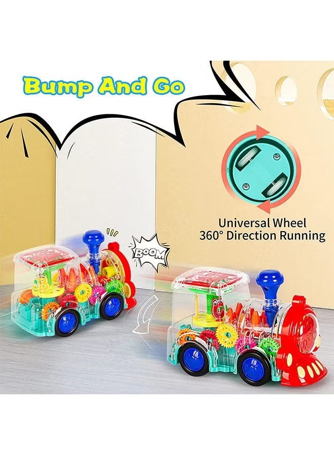 كيوومي ألعاب الأطفال مناسبة للأولاد والبنات الذين تتراوح أعمارهم بين 6 إلى 12 شهرًا، ألعاب القطار الكهربائي ذات الإضاءة الرائعة والمؤثرات الصوتية مثالية لهدايا عيد ميلاد الأطفال - Image 3