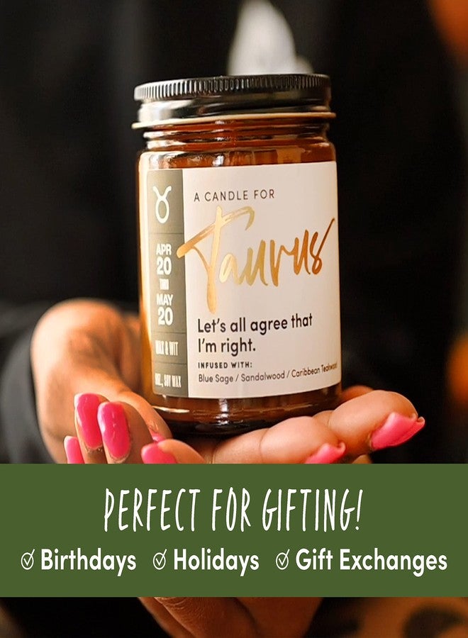 Wax & Wit Taurus Gifts for Women, Zodiac Astrology Gifts for Women, Zodiac Candle, April May Birthday Gift for Woman, Horoscope Gift – 9oz, 50Hr Burn, Soy Wax - Image 3
