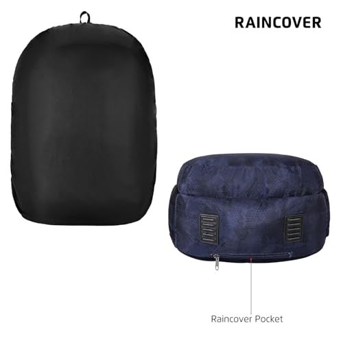 Safari Omega Plus 30L Casual Laptop Backpack, 2 compartments, Raincover, Organizer, Full body print, Bottle holder, Front pockets Color- Blue - Image 2