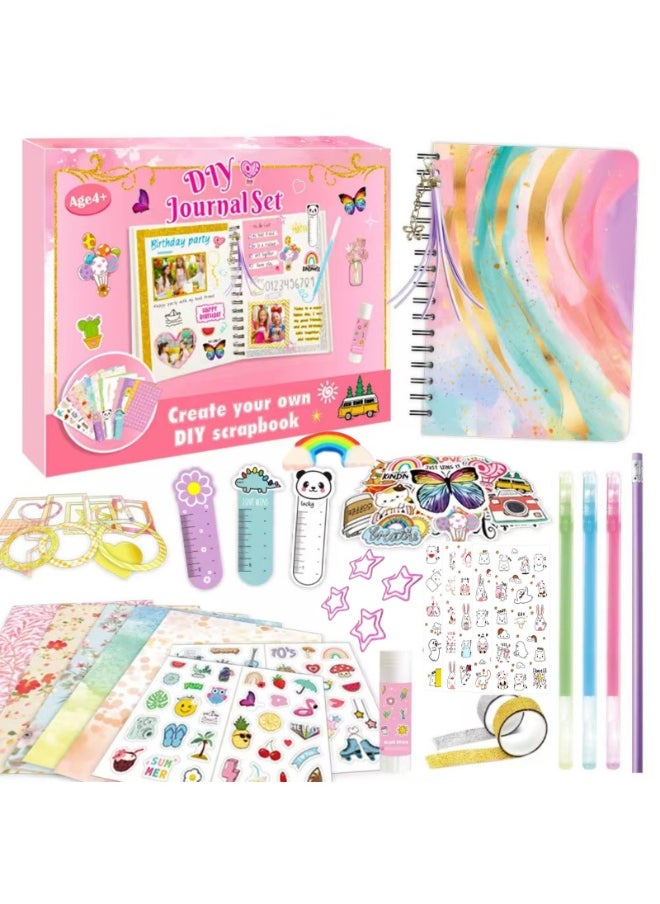Daytoyz Toys for Ages 4-14 Girls Gifts: DIY Journal Kit for Tween Teen Girls 4 5 6 7 8 9 10 11 12 13 14 Year Old - Scrapbook & Diary Art Crafts Kit, Journaling Art Crafts Kit, Birthday Gifts for Kids Age4+  - Image 1