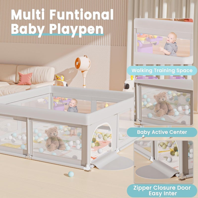 Hiaksedt Baby Playpen with Mat Small Playpen for Babies and Toddlers 50 x 50 inch Baby Fence Playards - Image 5