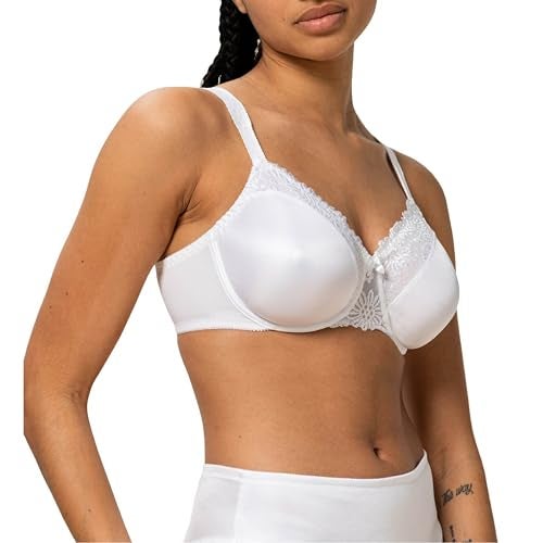 Triumph Ladyform Soft W Minimizing Bra for Women - Soft Full-Coverage Underwire Bra with All-Day Comfort - White, 38DD - Image 1