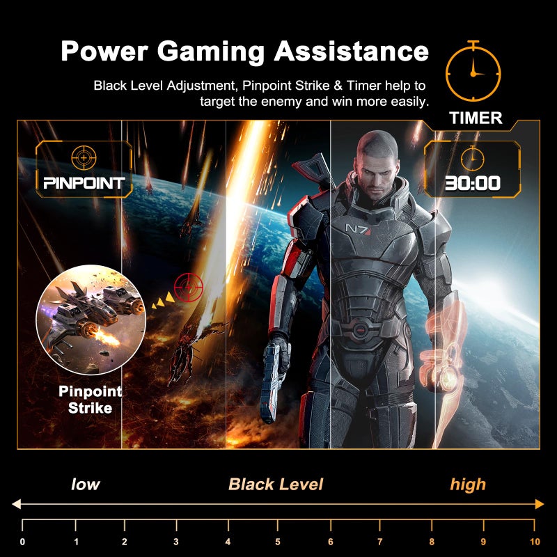 SANSUI 24 Inch Curved Gaming Monitor up to 180Hz MPRT 1ms with Built-in Speakers,FHD 1080P Computer Monitor Freesync 130% sRGB HDR,HDMI DP Ports VESA Mount Metal Stand(ES-G24C1 HDMI Cable Included) - Image 5