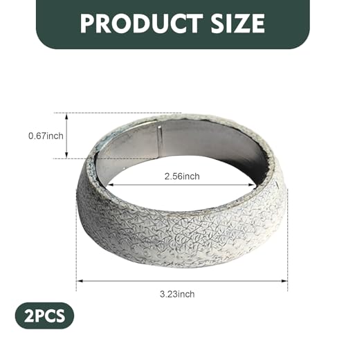 CyperFair 2 PCS Exhaust Manifold Gasket, 2.5 Inch Tapered High Temperature Resistant Exhaust Seal Muffler Gasket, Retrofit Replacement Accessories, Fits Most Cars (Silver) - Image 2