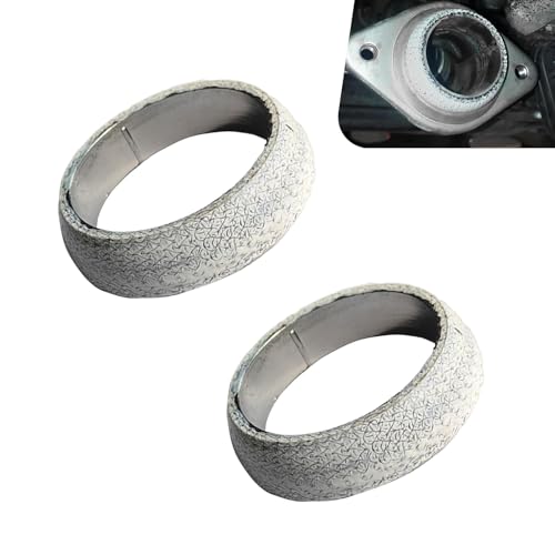 CyperFair 2 PCS Exhaust Manifold Gasket, 2.5 Inch Tapered High Temperature Resistant Exhaust Seal Muffler Gasket, Retrofit Replacement Accessories, Fits Most Cars (Silver) - Image 1