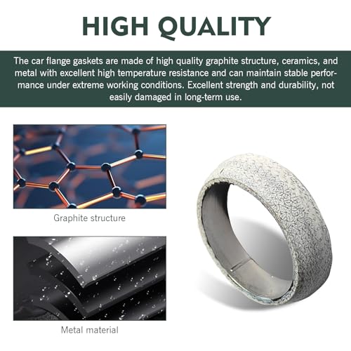 CyperFair 2 PCS Exhaust Manifold Gasket, 2.5 Inch Tapered High Temperature Resistant Exhaust Seal Muffler Gasket, Retrofit Replacement Accessories, Fits Most Cars (Silver) - Image 5