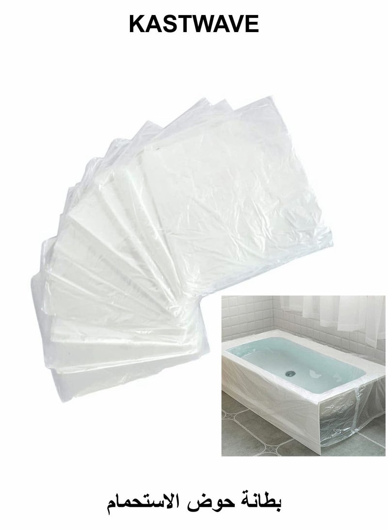 KASTWAVE Disposable Bathtub Cover Liner, 50 Pcs Ultra Large Bathtub Liner Plastic Bag, 120 x 260 cm Bath Tub Liner Water Storage Bag or Hotel - Image 1