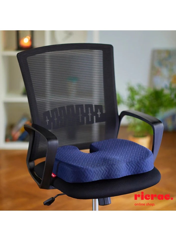 ricrac - Rall Comfort-to-Go Tailbone Cushion – Grey Support with Black Logo Charm for Office, Travel & Home. - Image 1