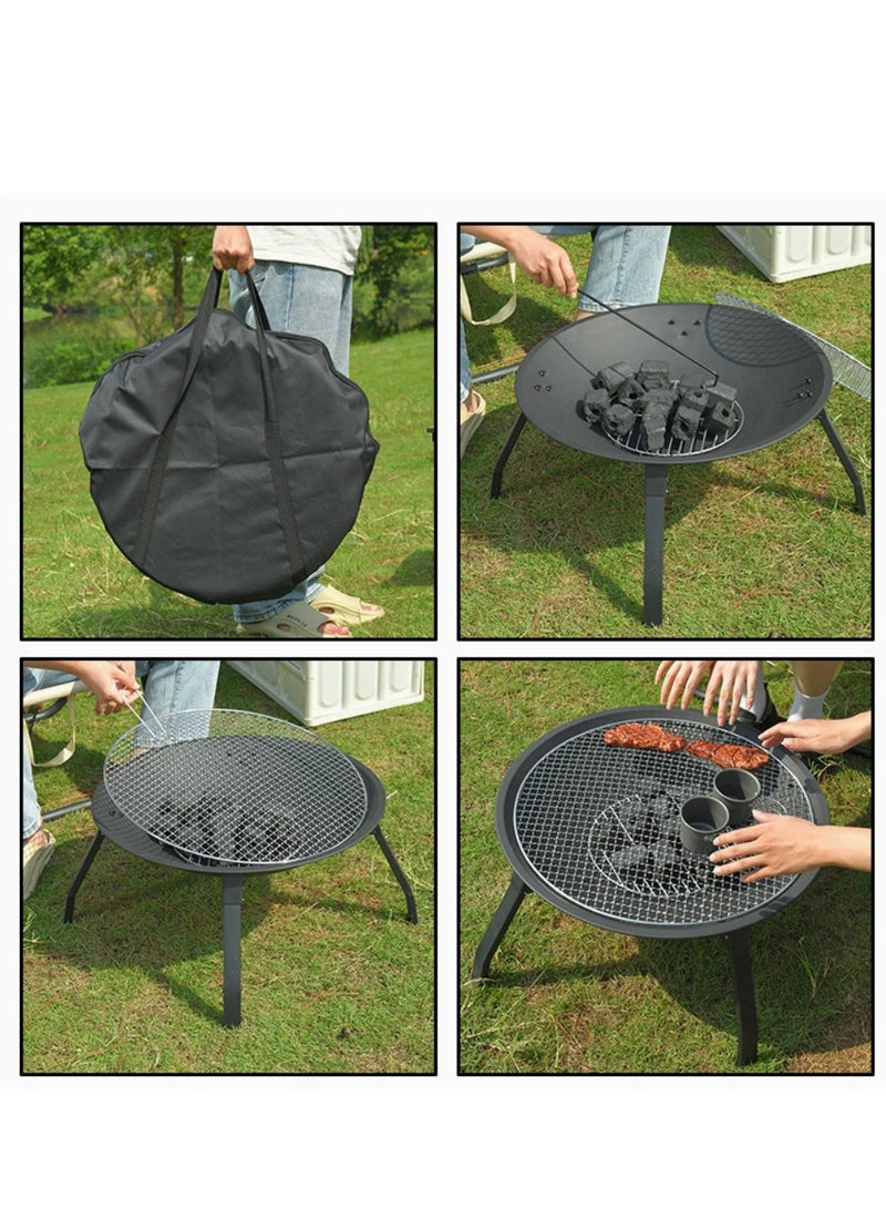 فلوينغ حفرة نار خارجية محمولة بأرجل قابلة للطي 54 × 54 × 44.5 سم - Image 4