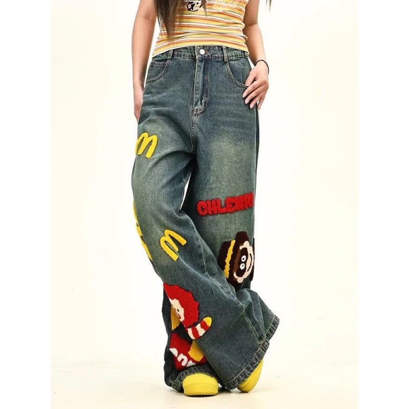 Unisex Classic Denim Jeans Loose Fit Daily Outdoor Wear - Image 4