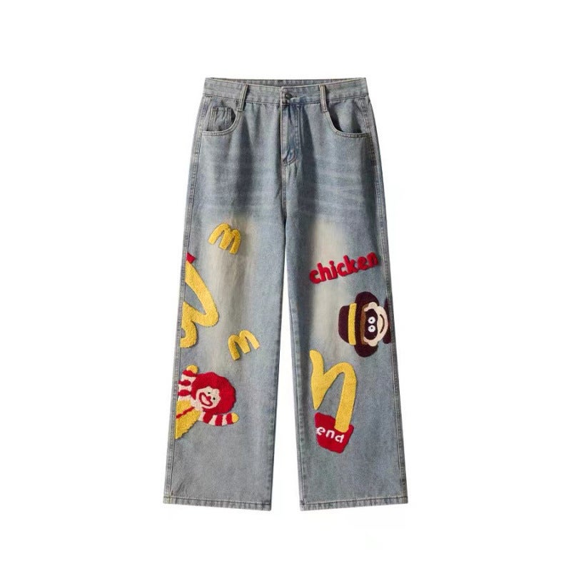 Unisex Classic Denim Jeans Loose Fit Daily Outdoor Wear - Image 1