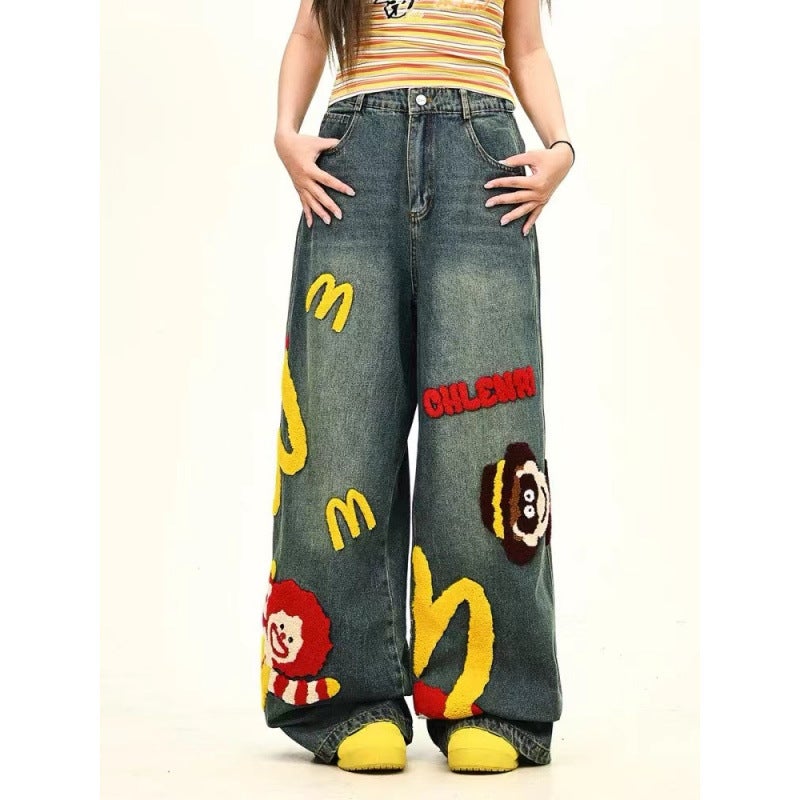 Unisex Classic Denim Jeans Loose Fit Daily Outdoor Wear - Image 2