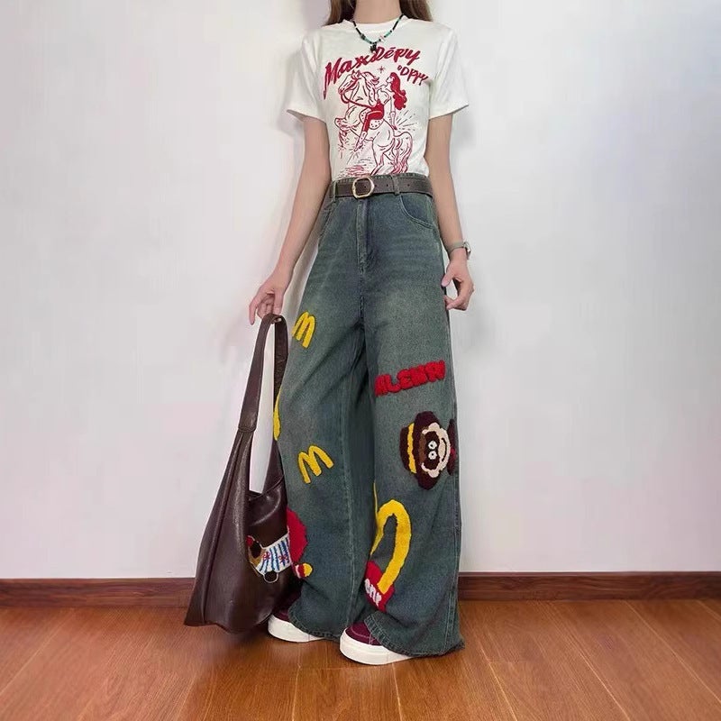 Unisex Classic Denim Jeans Loose Fit Daily Outdoor Wear - Image 3