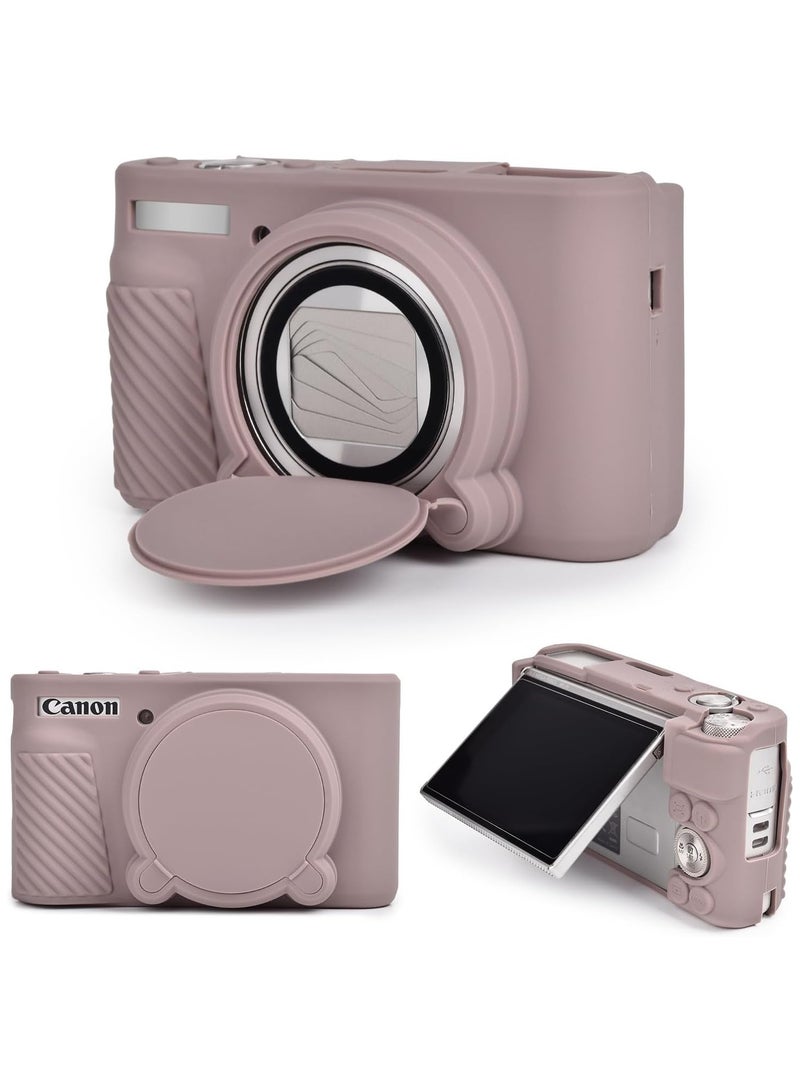 Silicone Camera Case for Canon PowerShot SX740 SX730 Digital Camera SX740 Camera Soft Case Cover Rubber Camera Sleeve with Removable Lens Cover - Image 1