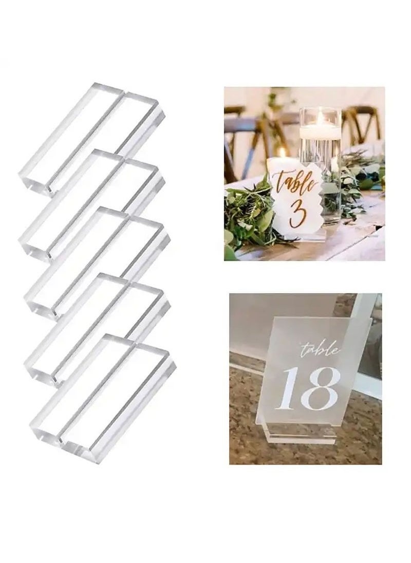 ELFSA - 20 Pieces Clear Card Display Stand Acrylic Stands Place Card Holders Table Number Stands Suitable for Table Wedding Photos Menu and Meeting - Image 1