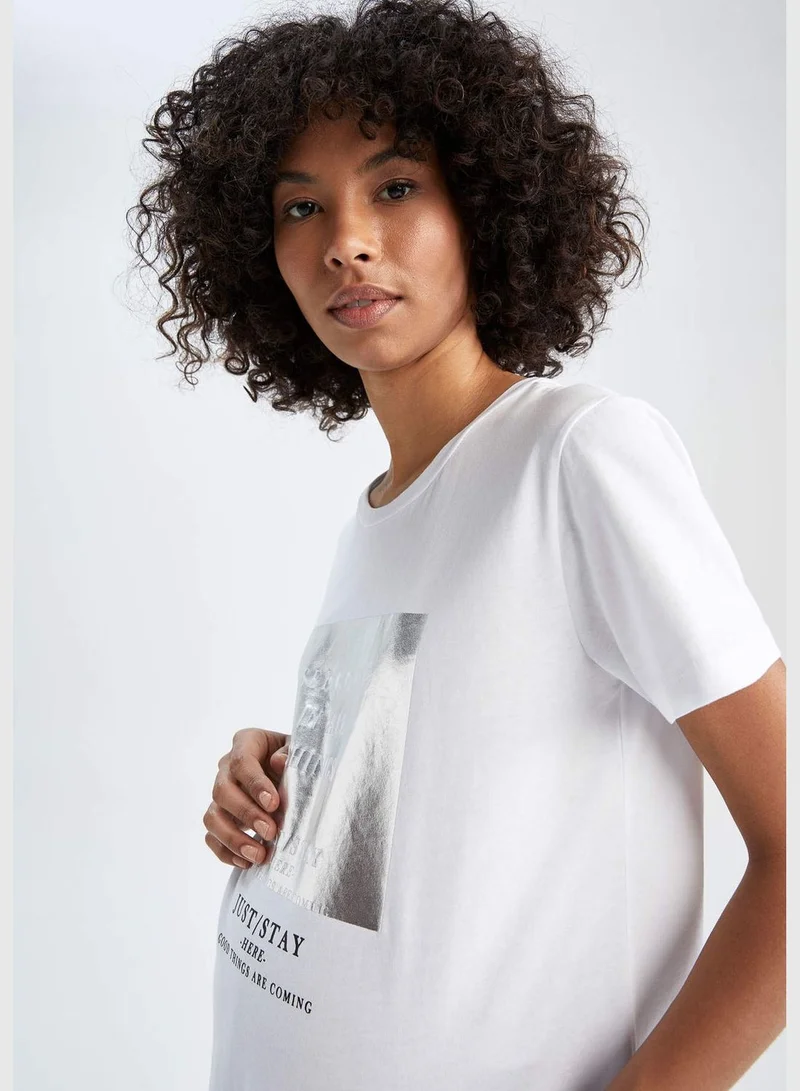 DeFacto Regular Fit Short Sleeve Picture Print T-Shirt